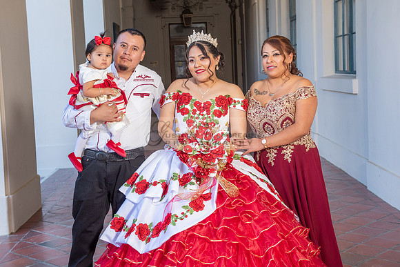 Estephanie Cristal Quinceanera photo shoot ideas, video in Pasadena City Hall in Pasadena Ca. Home reception, 323-633-8283