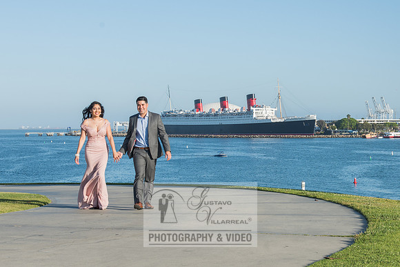 Alejandro and Monique engagement photos at Long beach Harbor Lighthouse, 323-633-8283, www.gustavovillarreal.com