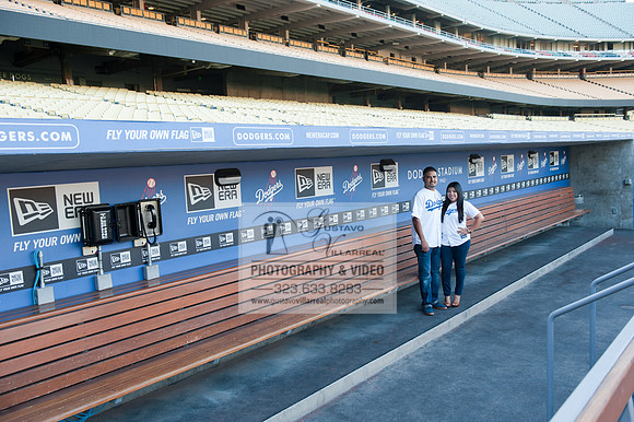 enagement pictures at Los Angeles Dodgers Stadium, www.gustavovillarrealphotography.com, 323-633-8283