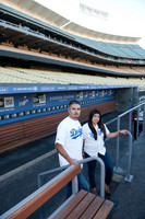 enagement pictures at Los Angeles Dodgers Stadium, www.gustavovillarrealphotography.com, 323-633-8283