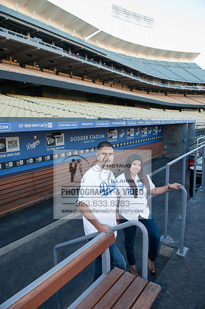 enagement pictures at Los Angeles Dodgers Stadium, www.gustavovillarrealphotography.com, 323-633-8283