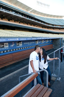 enagement pictures at Los Angeles Dodgers Stadium, www.gustavovillarrealphotography.com, 323-633-8283