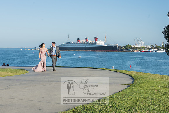 Alejandro and Monique engagement photos at Long beach Harbor Lighthouse, 323-633-8283, www.gustavovillarreal.com