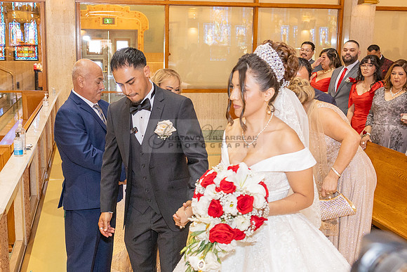 Bryan and Jocelyn wedding ceremony at St Joseph Catholic church in Hawthorne Ca, reception at Lupitas Banquet Hall in Los Angeles Ca. Gustavo Villarreal photography, videographer, 323-633-8283, www.gu
