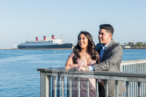 Alejandro and Monique engagement photos at Long beach Harbor Lighthouse, 323-633-8283, www.gustavovillarreal.com