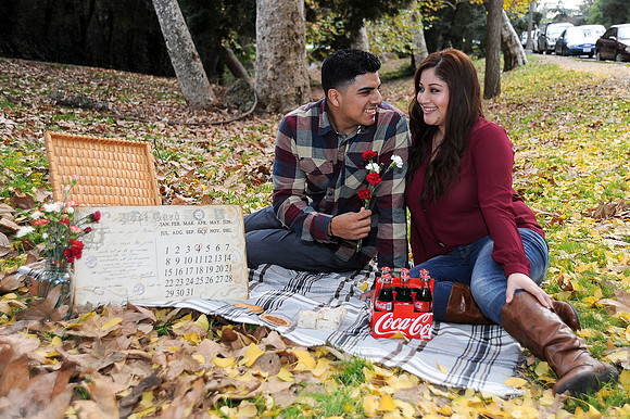 engagement pictures in Los Angeles observatory in Griffith park,