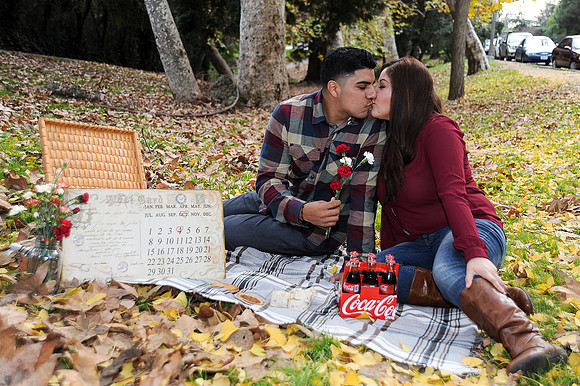 engagement pictures in Los Angeles observatory in Griffith park,