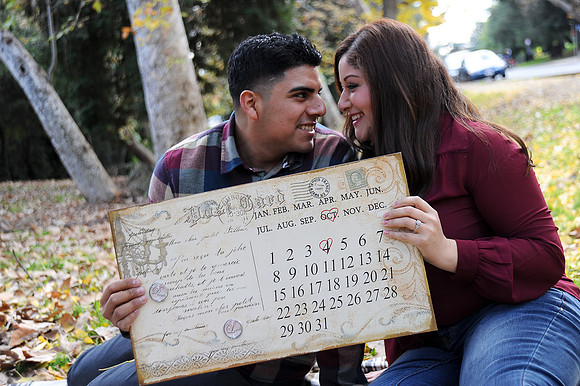 engagement pictures in Los Angeles observatory in Griffith park,