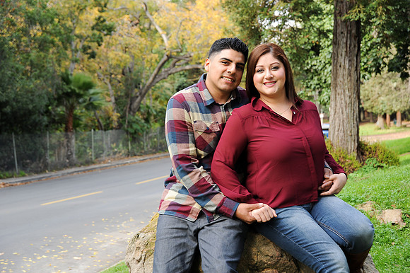 engagement pictures in Los Angeles observatory in Griffith park,