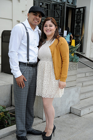 engagement pictures in Los Angeles observatory in Griffith park,