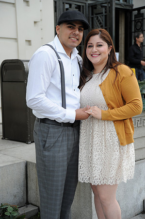 engagement pictures in Los Angeles observatory in Griffith park,