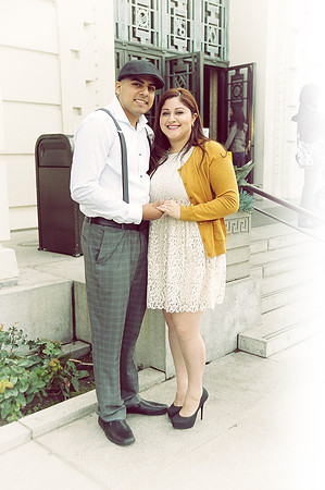 engagement pictures in Los Angeles observatory in Griffith park,