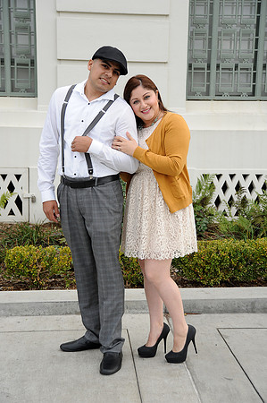 engagement pictures in Los Angeles observatory in Griffith park,