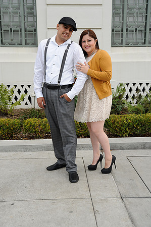 engagement pictures in Los Angeles observatory in Griffith park,