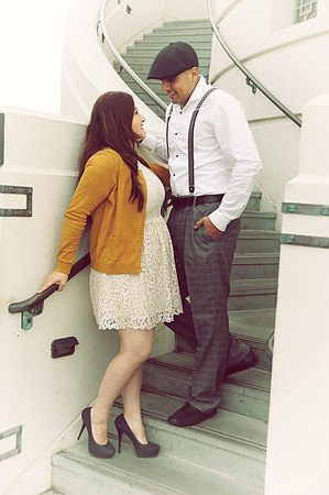engagement pictures in Los Angeles observatory in Griffith park,