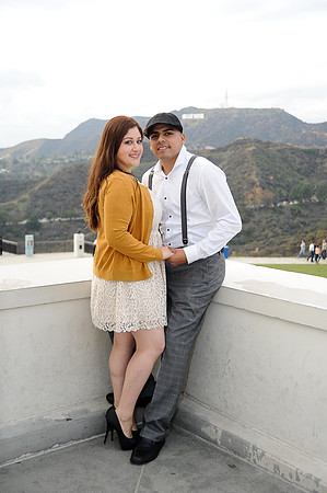 engagement pictures in Los Angeles observatory in Griffith park,