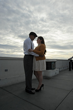 engagement pictures in Los Angeles observatory in Griffith park,