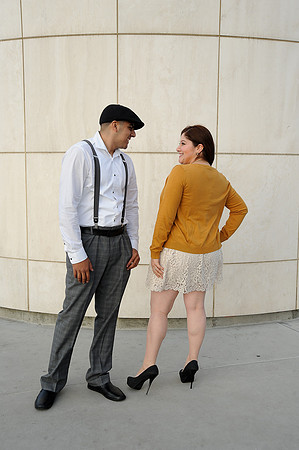 engagement pictures in Los Angeles observatory in Griffith park,