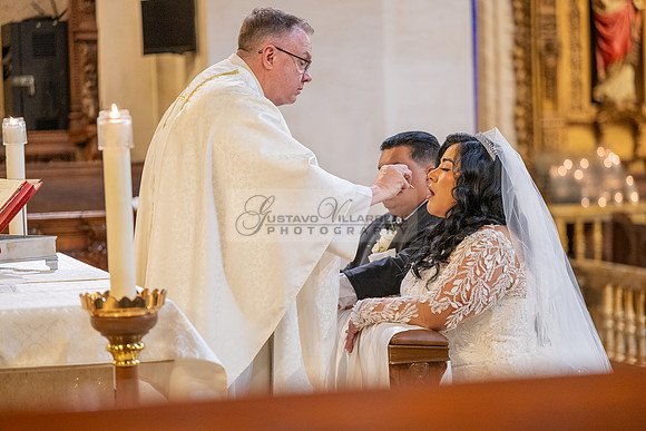 Leonardo and Samantha wedding ceremony at St Vincent de Paul Catholic Church in Los Angeles Ca, Reception at Marinaj Banquet Hall in Moreno Valley Ca, Gustavo Villarreal Photographer, videographer, 32