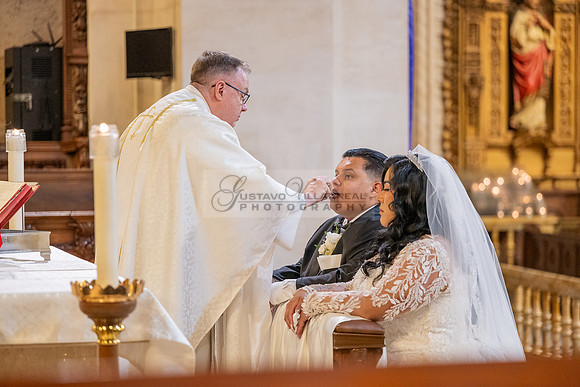 Leonardo and Samantha wedding ceremony at St Vincent de Paul Catholic Church in Los Angeles Ca, Reception at Marinaj Banquet Hall in Moreno Valley Ca, Gustavo Villarreal Photographer, videographer, 32