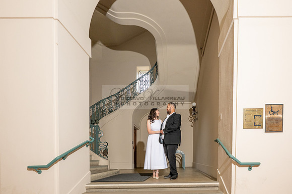 Steven and Natalie engagement, wedding photos in Pasadena City Hall, Pasadena Ca, Gustavo Villarreal Photography, videographer, 323-633-8283, www.gvphotoandvideo.com