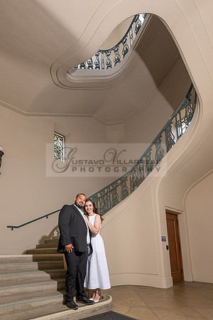 Steven and Natalie engagement, wedding photos in Pasadena City Hall, Pasadena Ca, Gustavo Villarreal Photography, videographer, 323-633-8283, www.gvphotoandvideo.com