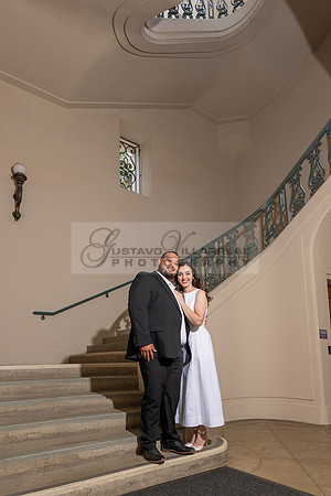 Steven and Natalie engagement, wedding photos in Pasadena City Hall, Pasadena Ca, Gustavo Villarreal Photography, videographer, 323-633-8283, www.gvphotoandvideo.com