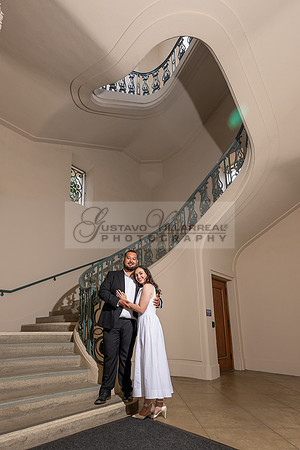 Steven and Natalie engagement, wedding photos in Pasadena City Hall, Pasadena Ca, Gustavo Villarreal Photography, videographer, 323-633-8283, www.gvphotoandvideo.com
