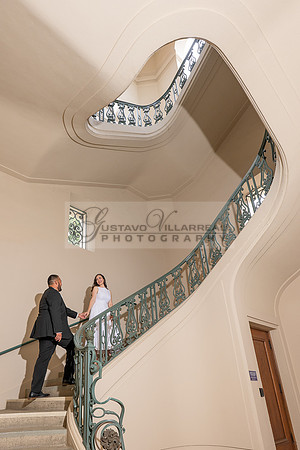 Steven and Natalie engagement, wedding photos in Pasadena City Hall, Pasadena Ca, Gustavo Villarreal Photography, videographer, 323-633-8283, www.gvphotoandvideo.com