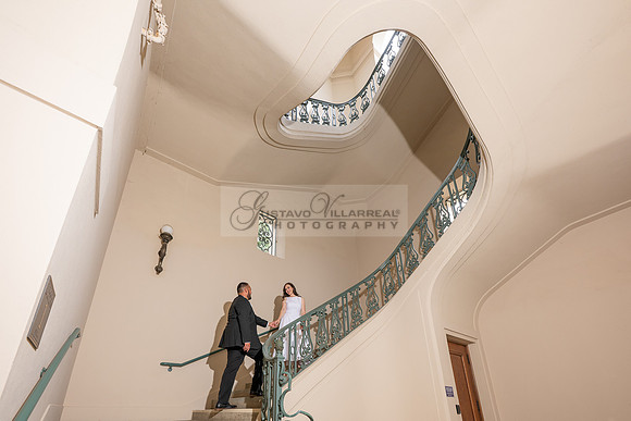 Steven and Natalie engagement, wedding photos in Pasadena City Hall, Pasadena Ca, Gustavo Villarreal Photography, videographer, 323-633-8283, www.gvphotoandvideo.com