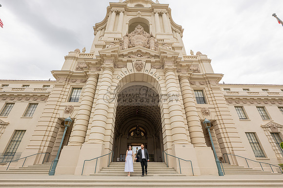 Steven and Natalie engagement, wedding photos in Pasadena City Hall, Pasadena Ca, Gustavo Villarreal Photography, videographer, 323-633-8283, www.gvphotoandvideo.com