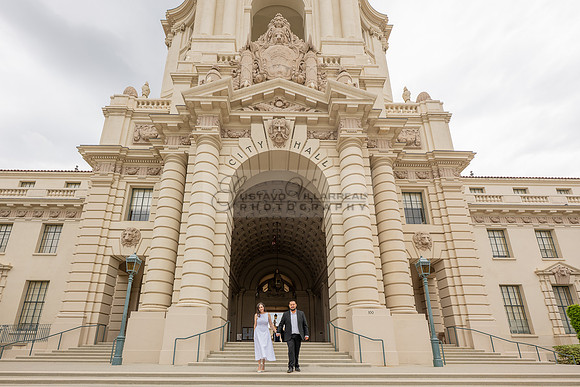 Steven and Natalie engagement, wedding photos in Pasadena City Hall, Pasadena Ca, Gustavo Villarreal Photography, videographer, 323-633-8283, www.gvphotoandvideo.com