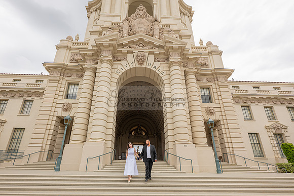 Steven and Natalie engagement, wedding photos in Pasadena City Hall, Pasadena Ca, Gustavo Villarreal Photography, videographer, 323-633-8283, www.gvphotoandvideo.com
