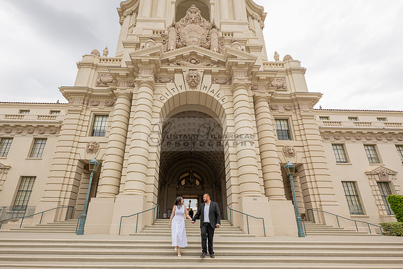 Steven and Natalie engagement, wedding photos in Pasadena City Hall, Pasadena Ca, Gustavo Villarreal Photography, videographer, 323-633-8283, www.gvphotoandvideo.com