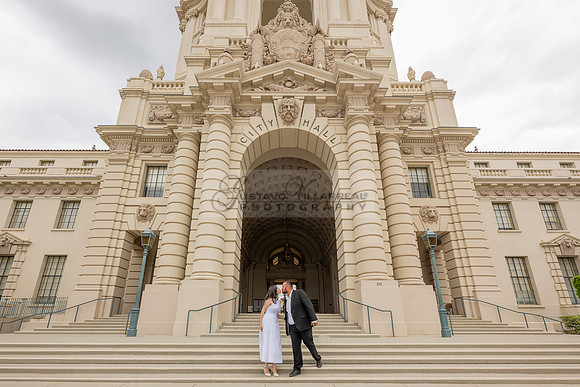 Steven and Natalie engagement, wedding photos in Pasadena City Hall, Pasadena Ca, Gustavo Villarreal Photography, videographer, 323-633-8283, www.gvphotoandvideo.com