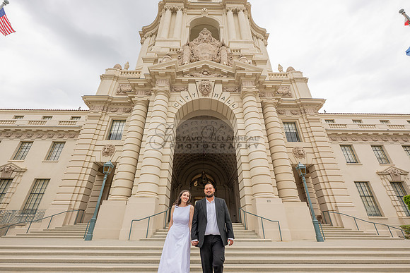 Steven and Natalie engagement, wedding photos in Pasadena City Hall, Pasadena Ca, Gustavo Villarreal Photography, videographer, 323-633-8283, www.gvphotoandvideo.com