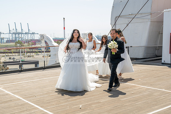 Ariel and Maricruz wedding ceremony, reception at The Queen Mary in Long Beach Ca, Gustavo Villarreal Photographer, videographer, 323-633-8283, www.gvphotoandvideo.com