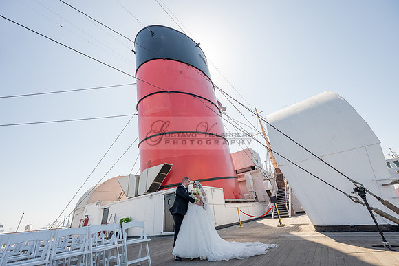 Ariel and Maricruz wedding ceremony, reception at The Queen Mary in Long Beach Ca, Gustavo Villarreal Photographer, videographer, 323-633-8283, www.gvphotoandvideo.com
