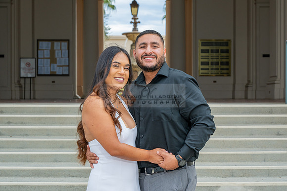 Lupe and Gustavo wedding engagement photo session at Pasadena City Hall in Pasadena California by Gustavo Villarreal Photographer, videographer, 323-633-8283, www.gvphotoandvideo.com