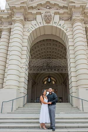 Lupe and Gustavo wedding engagement photo session at Pasadena City Hall in Pasadena California by Gustavo Villarreal Photographer, videographer, 323-633-8283, www.gvphotoandvideo.com
