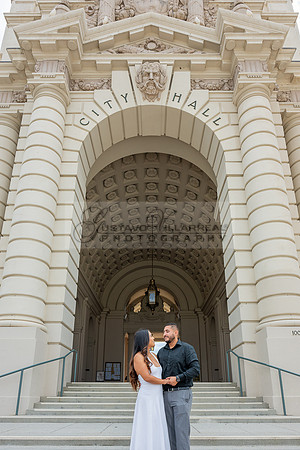 Lupe and Gustavo wedding engagement photo session at Pasadena City Hall in Pasadena California by Gustavo Villarreal Photographer, videographer, 323-633-8283, www.gvphotoandvideo.com