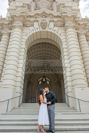 Lupe and Gustavo wedding engagement photo session at Pasadena City Hall in Pasadena California by Gustavo Villarreal Photographer, videographer, 323-633-8283, www.gvphotoandvideo.com