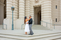 Lupe and Gustavo wedding engagement photo session at Pasadena City Hall in Pasadena California by Gustavo Villarreal Photographer, videographer, 323-633-8283, www.gvphotoandvideo.com