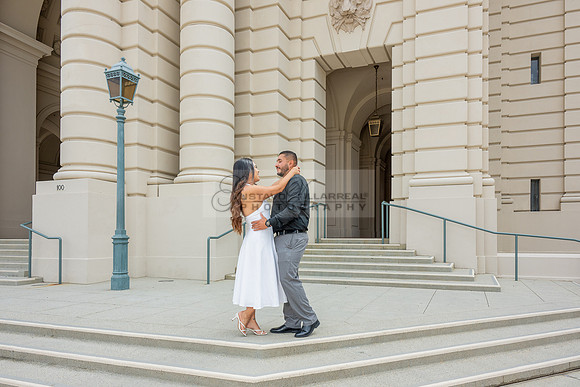 Lupe and Gustavo wedding engagement photo session at Pasadena City Hall in Pasadena California by Gustavo Villarreal Photographer, videographer, 323-633-8283, www.gvphotoandvideo.com