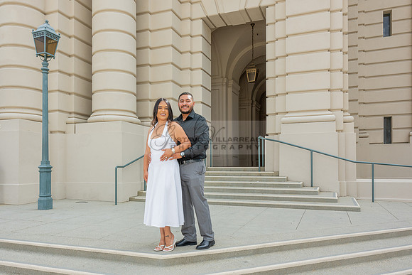 Lupe and Gustavo wedding engagement photo session at Pasadena City Hall in Pasadena California by Gustavo Villarreal Photographer, videographer, 323-633-8283, www.gvphotoandvideo.com
