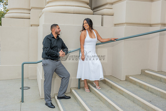Lupe and Gustavo wedding engagement photo session at Pasadena City Hall in Pasadena California by Gustavo Villarreal Photographer, videographer, 323-633-8283, www.gvphotoandvideo.com