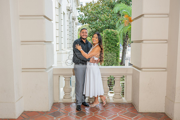 Lupe and Gustavo wedding engagement photo session at Pasadena City Hall in Pasadena California by Gustavo Villarreal Photographer, videographer, 323-633-8283, www.gvphotoandvideo.com