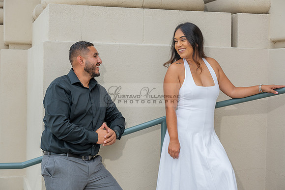 Lupe and Gustavo wedding engagement photo session at Pasadena City Hall in Pasadena California by Gustavo Villarreal Photographer, videographer, 323-633-8283, www.gvphotoandvideo.com