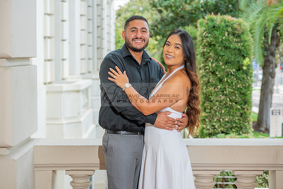 Lupe and Gustavo wedding engagement photo session at Pasadena City Hall in Pasadena California by Gustavo Villarreal Photographer, videographer, 323-633-8283, www.gvphotoandvideo.com
