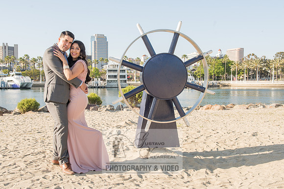 Alejandro and Monique engagement photos at Long beach Harbor Lighthouse, 323-633-8283, www.gustavovillarreal.com
